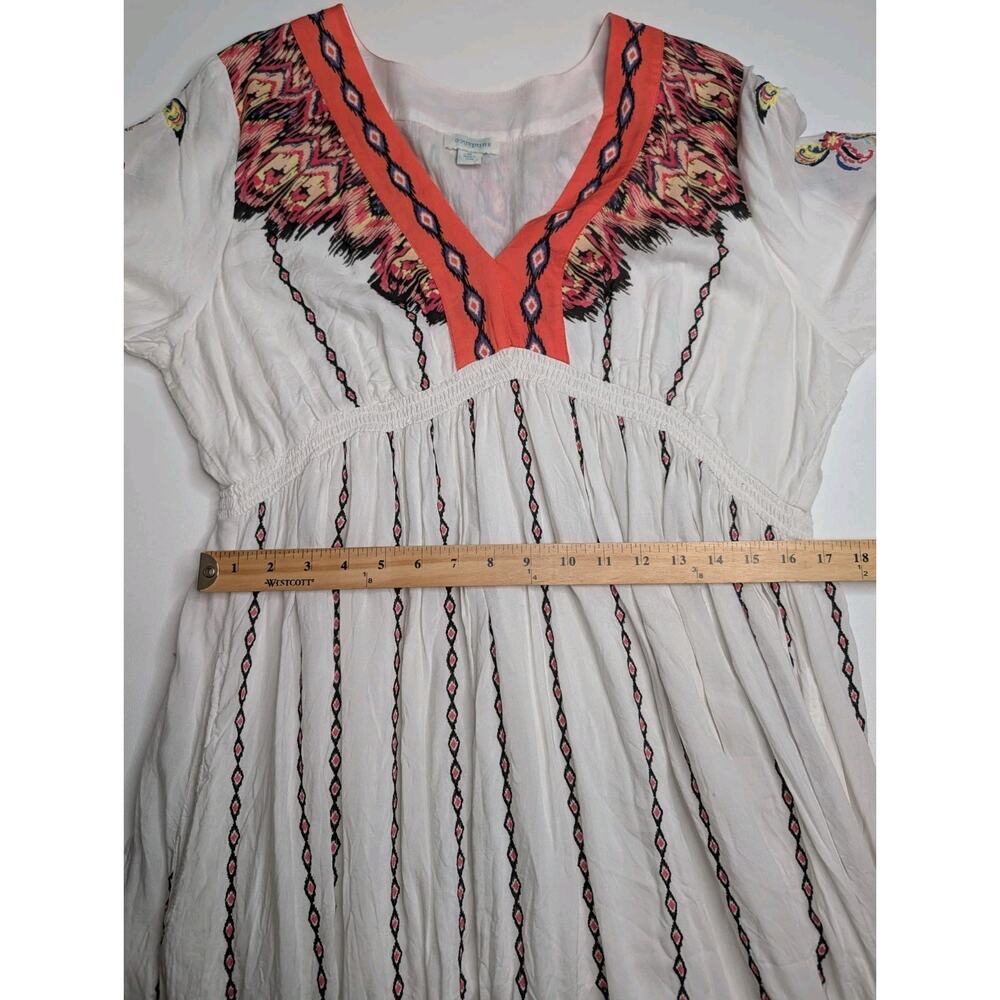 Sundance Amrita Story Dress XL Boho Embroidered Midi White Multicolor Festival - Picture 11 of 12